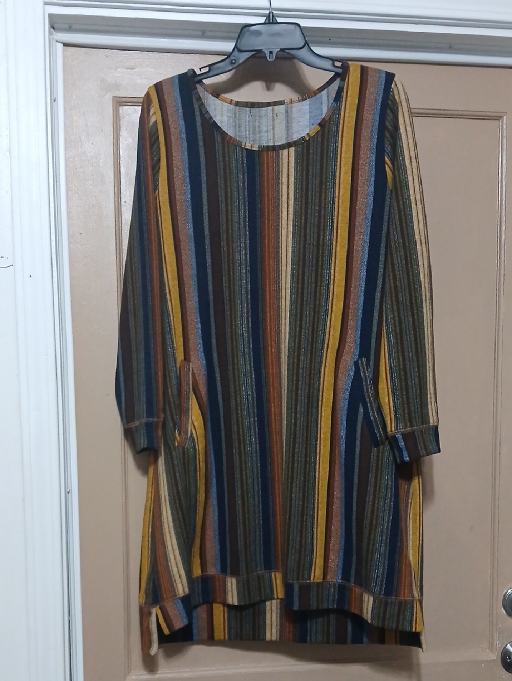 Tacera Multicolor Striped Midi Dress